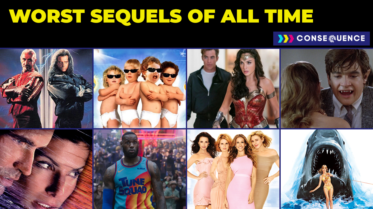 worst movie sequels of all time Highlander 2: The Quickening (InterStar) / Superbabies: Baby Geniuses 2 (Sony) / Wonder Woman 1984 (Warner Bros.) / Teen Wolf Too (Atlantic Releasing Corporation) / Speed 2: Cruise Control (20th Century Studios) / Space Jam: A New Legacy (Warner Bros.) / Sex and the City 2 (Warner Bros.) / Jaws 2 (Universal)